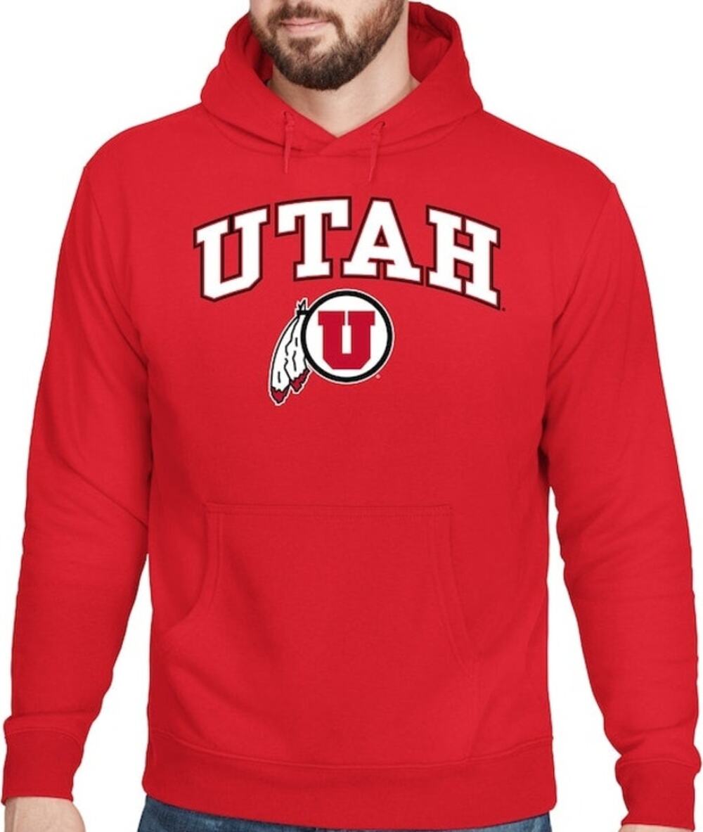Majestic Fanatics Utah Utes Campus Pullover Hoodie Fleece Graphic Pocket Red M